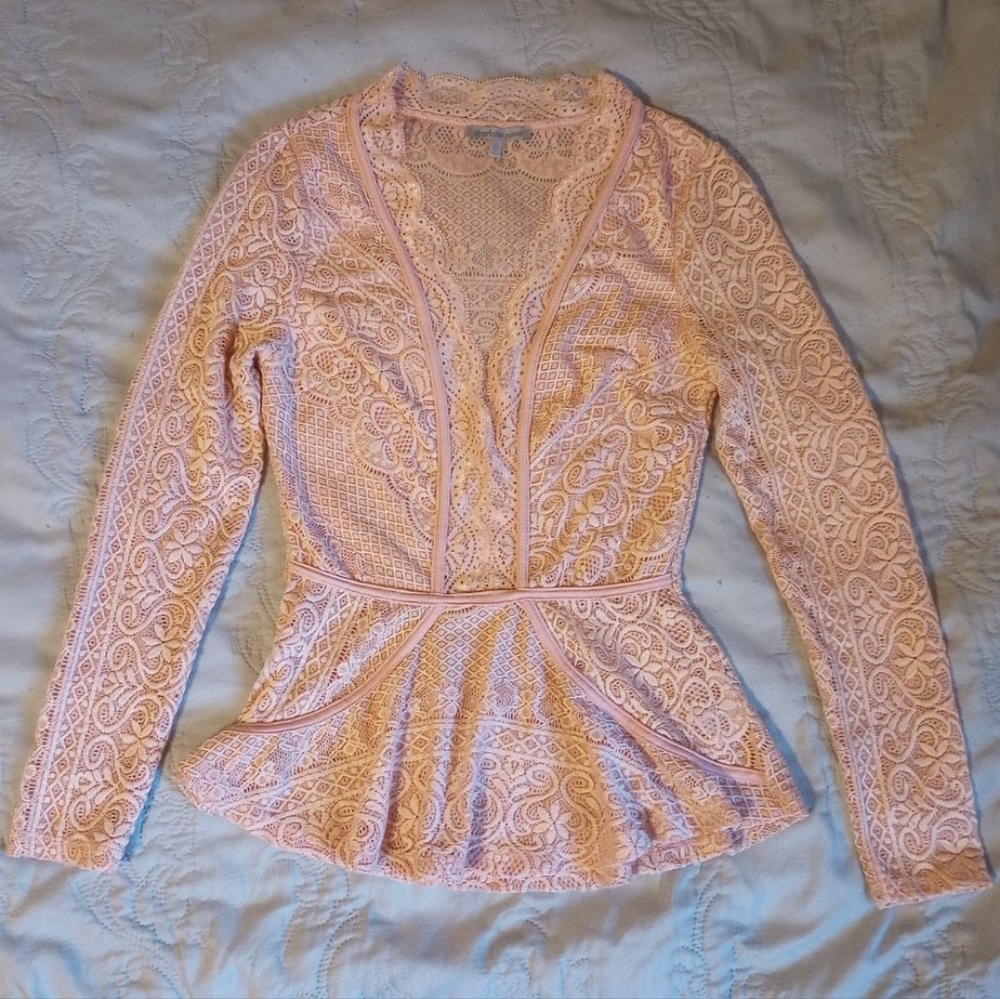 Charlotte Russe pink lace top